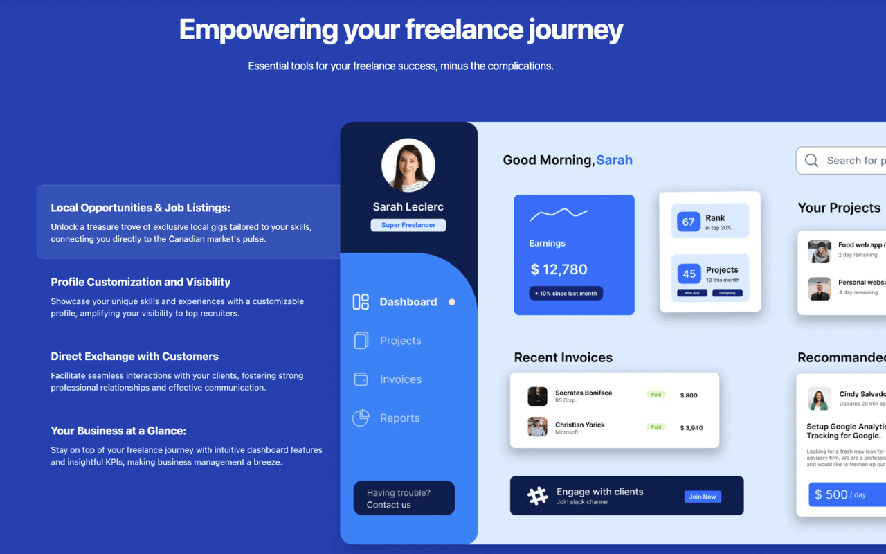 Freel: All-in-one SaaS for Freelancers in Canada screenshot